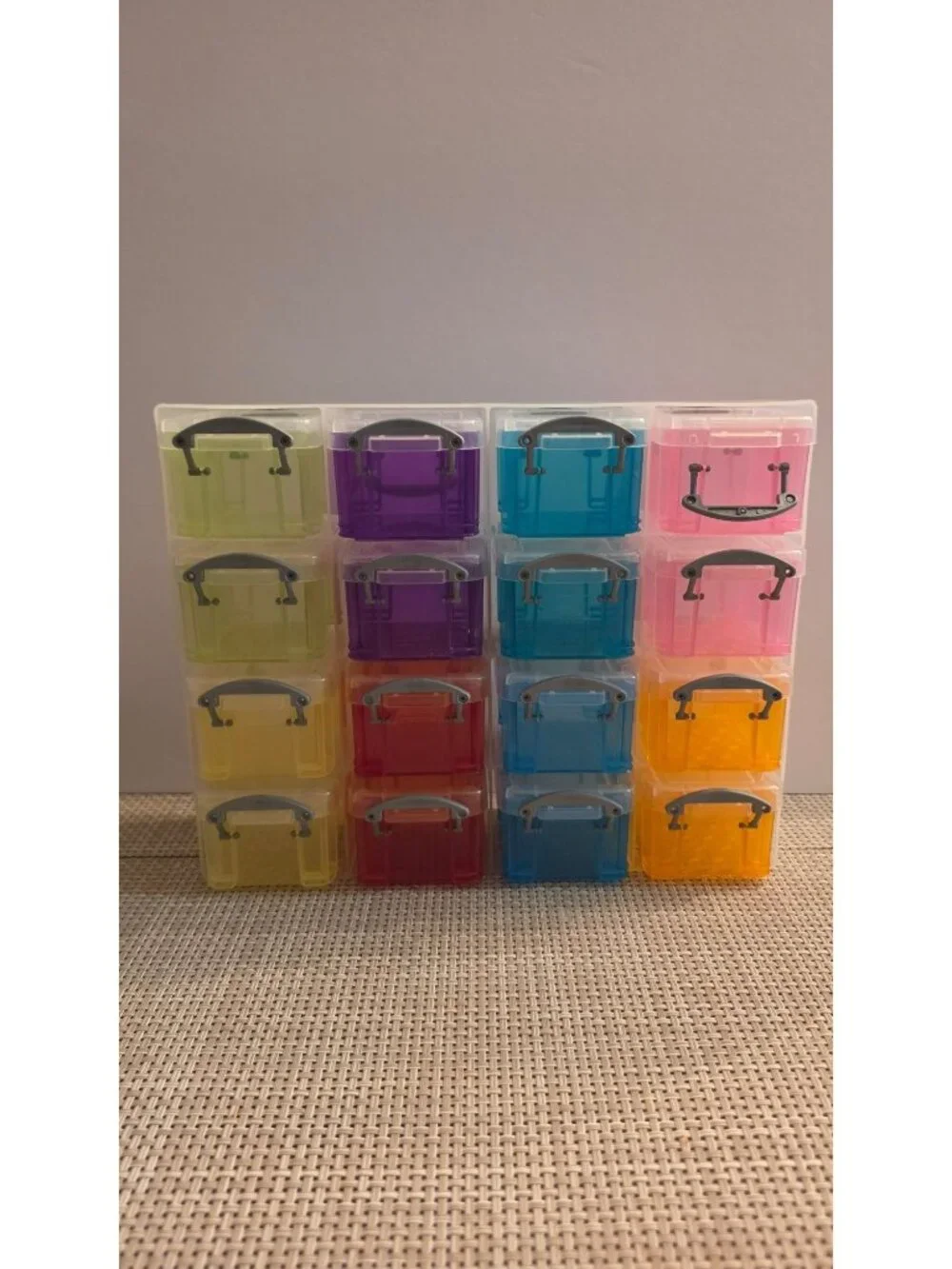 REALLY USEFUL BOX ORGANIZER 16 MINI STORAGE BOXES 0.14L CRAFT BEAD ART CLASSROOM